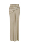 OUDE WAAG 25 Autumn/Winter Printed Draped Knitted Ribbed Skirt OW-OW-25AW-SK03T2GY850-MLH Oyster Gray
